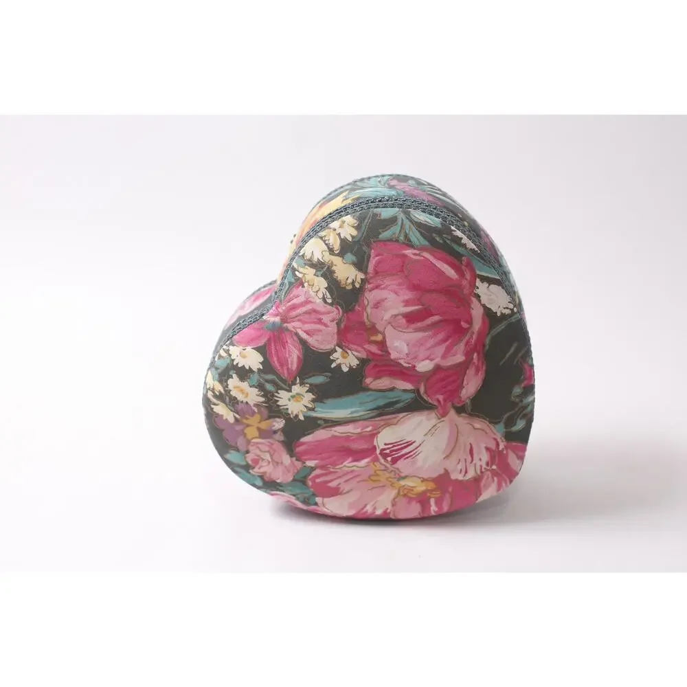 90s Floral Heart-shaped Jewelry Box Vintage Romantic Decor ~ 260622-WH 1281